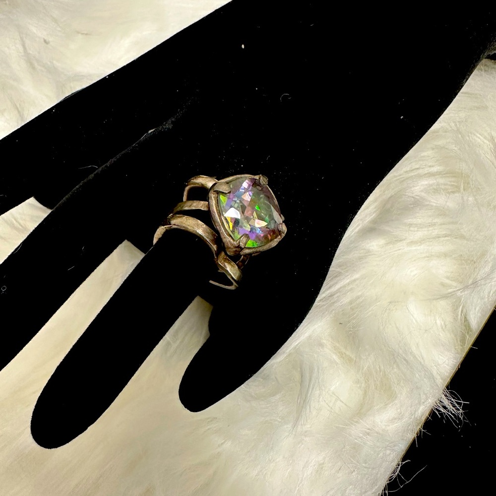 Triple Heart w/ Statement Purple & Green Stone.